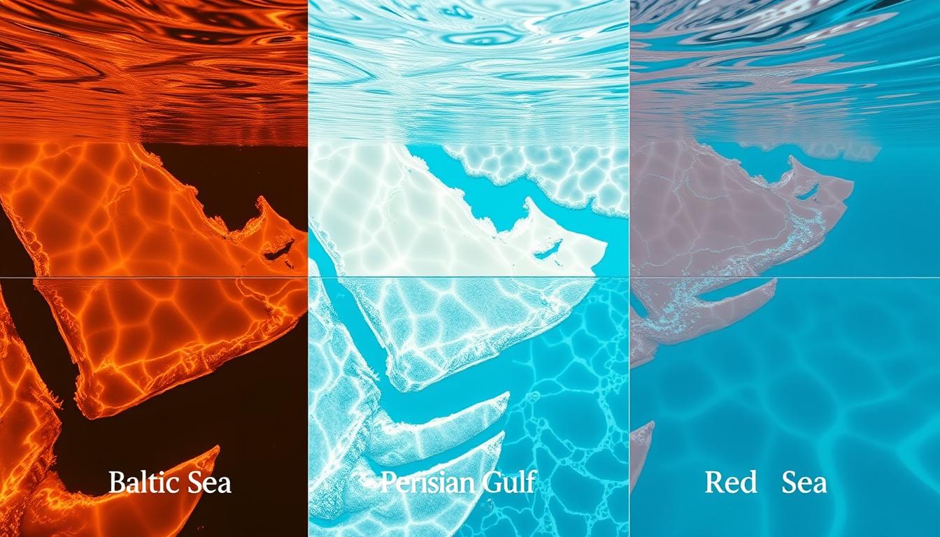 Salzgehalt Ostsee, Persischer Golf und Rotes Meer im Vergleich Salzgehalt Ostsee, Persischer Golf und Rotes Meer im Vergleich